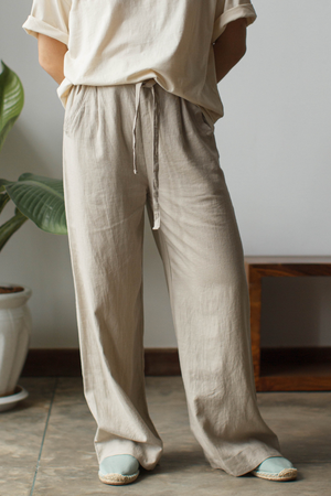 Wide Leg Linen Pants - Dorsu Ethical Clothing