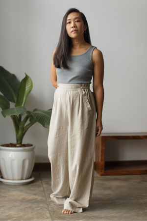 Wide Leg Linen Pants - Dorsu Ethical Clothing