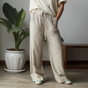 Wide Leg Linen Pants - Dorsu Ethical Clothing