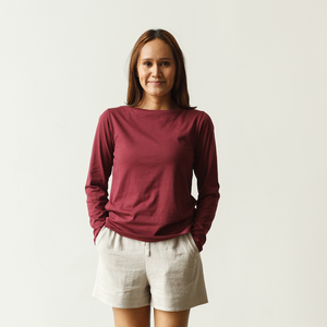 Boat Neck Long Sleeve Top - Dorsu Ethical Clothing