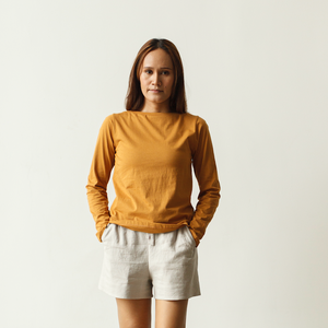 Boat Neck Long Sleeve Top - Dorsu Ethical Clothing