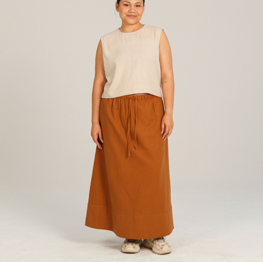 Linen Midi Skirt - Dorsu Ethical Clothing
