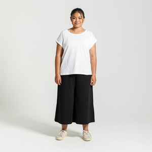 Rolled Sleeve Crew | White - Dorsu Ethical Clothing