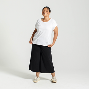 Rolled Sleeve Crew | White - Dorsu Ethical Clothing