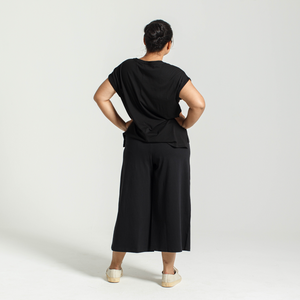 Rolled Sleeve Crew | Black - Dorsu Ethical Clothing